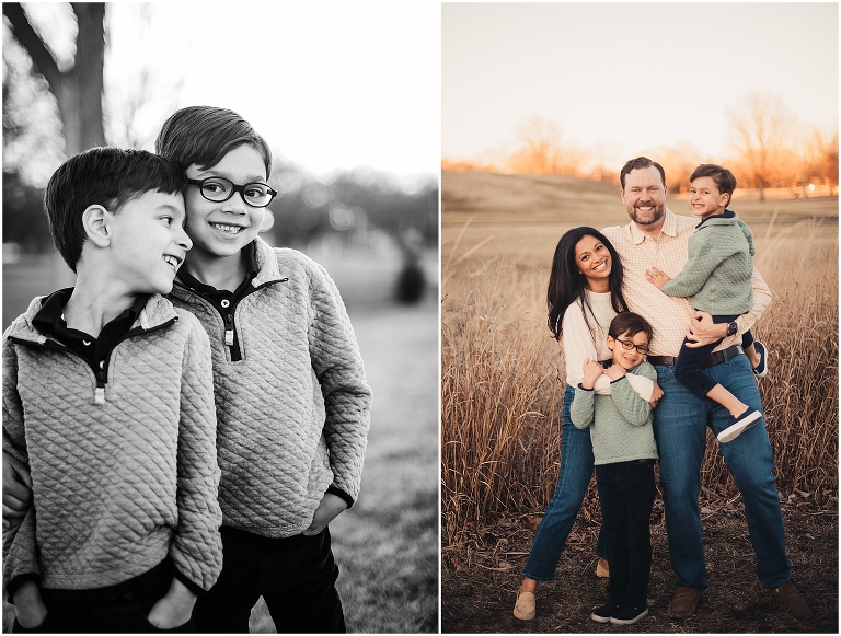 Spring family portraits at Meadowbrook park in Prairie Village