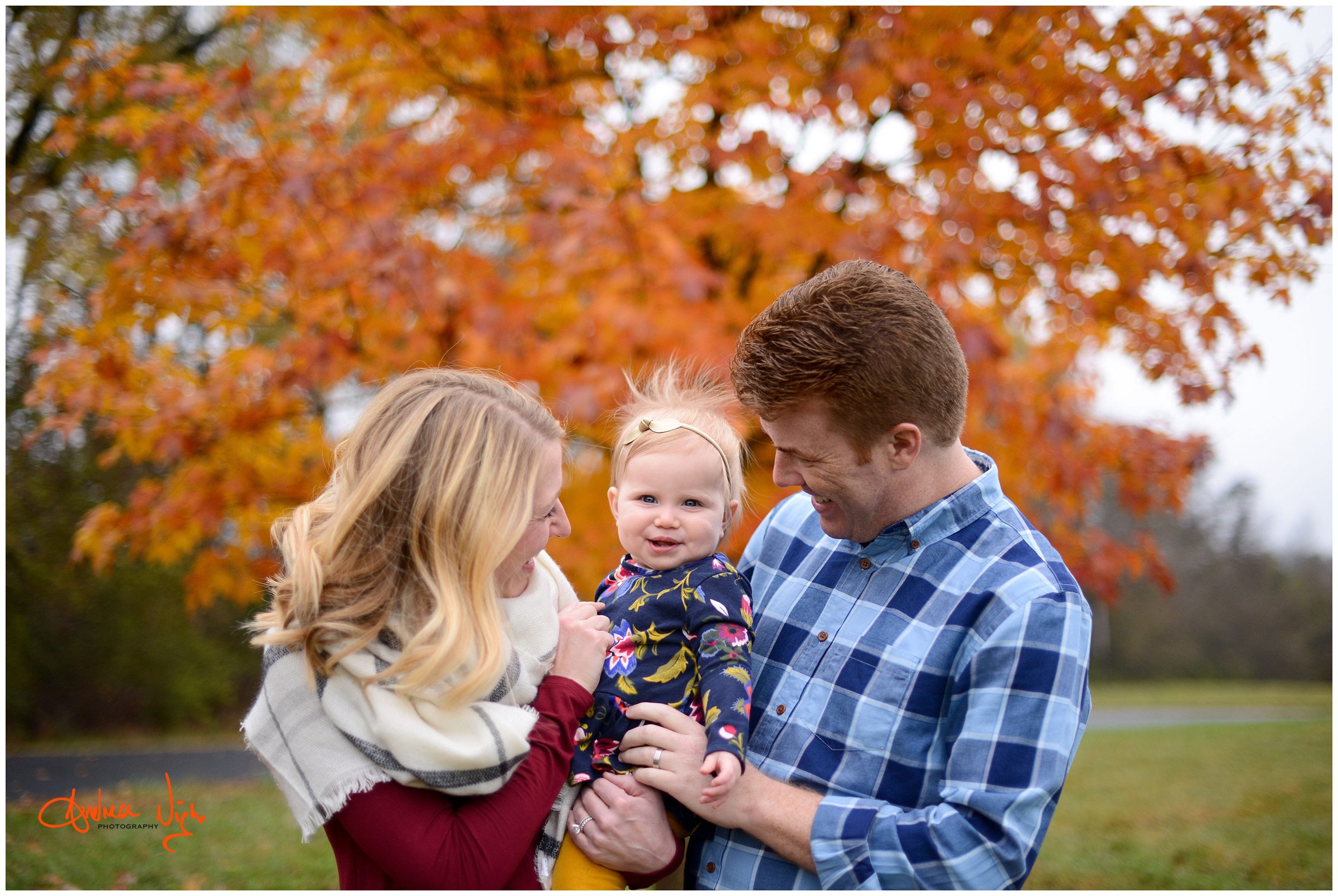 orange Fall leaves baby