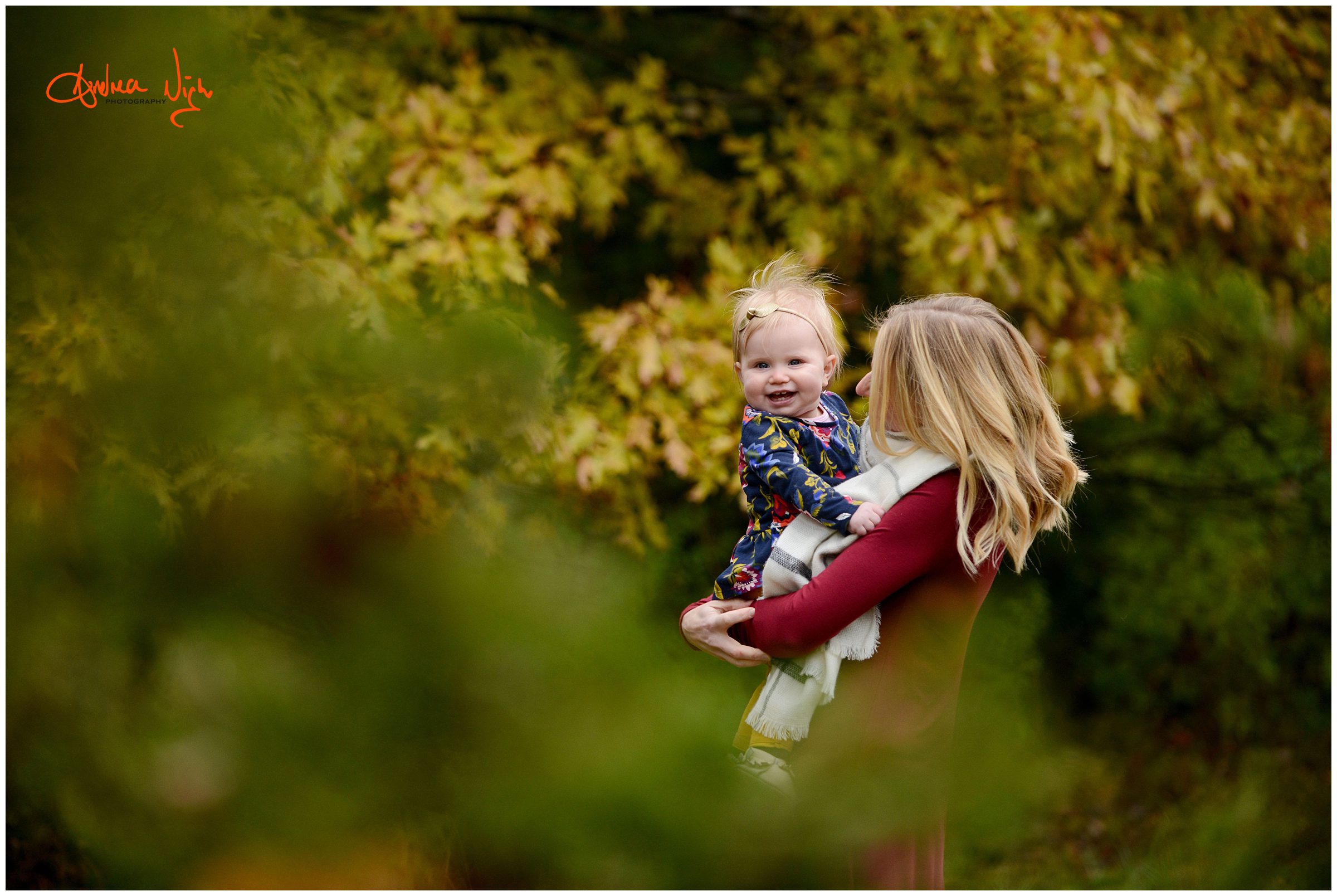 green leaves fall baby