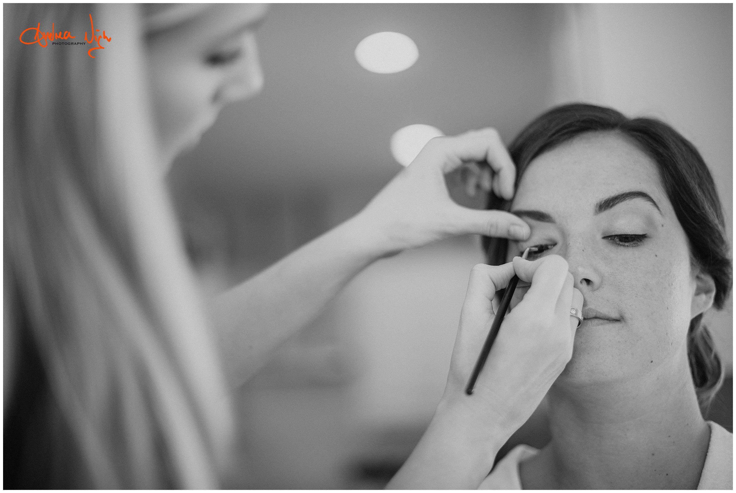 Covid wedding, bride getting ready