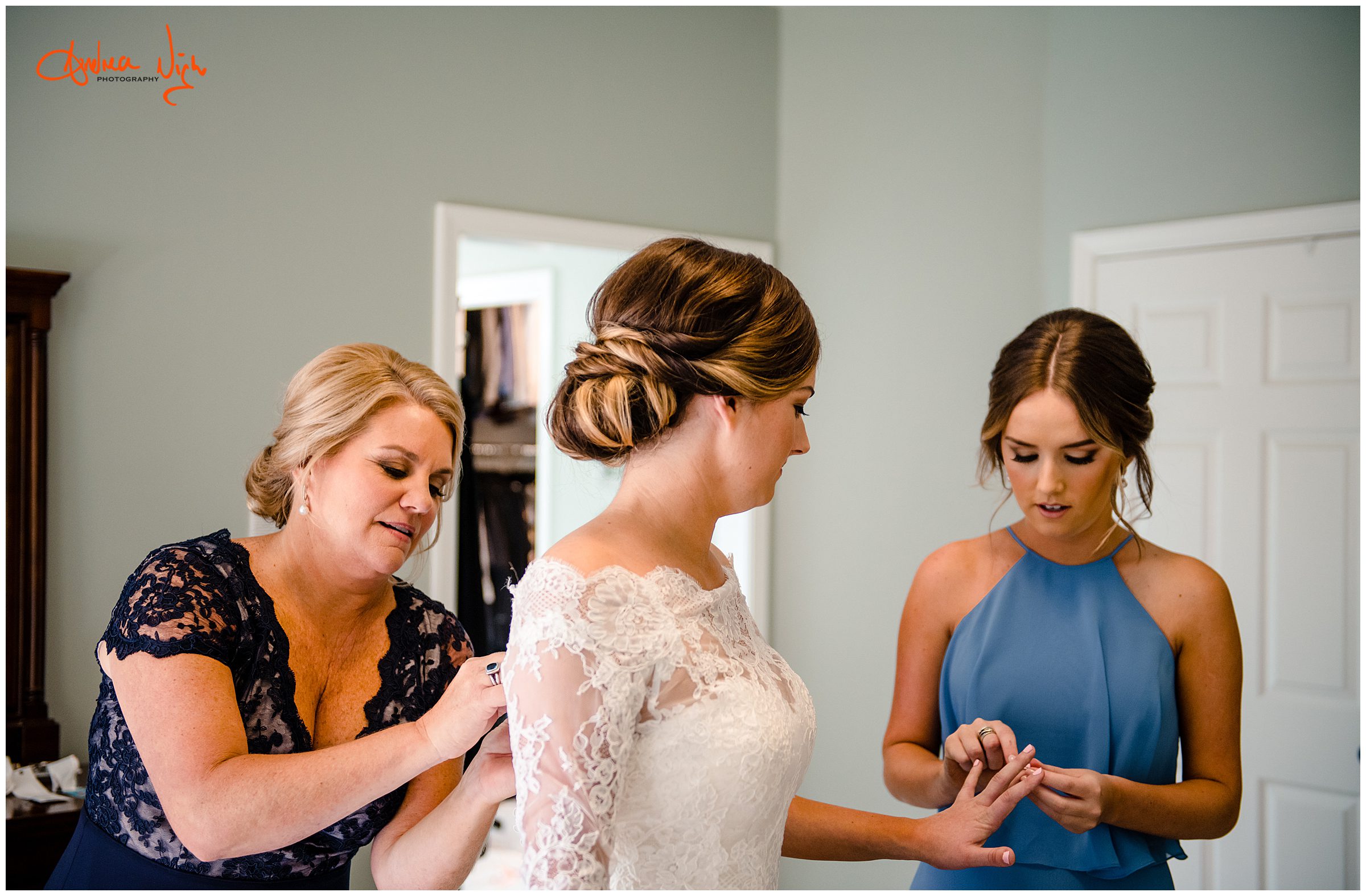 Covid wedding, bride getting ready