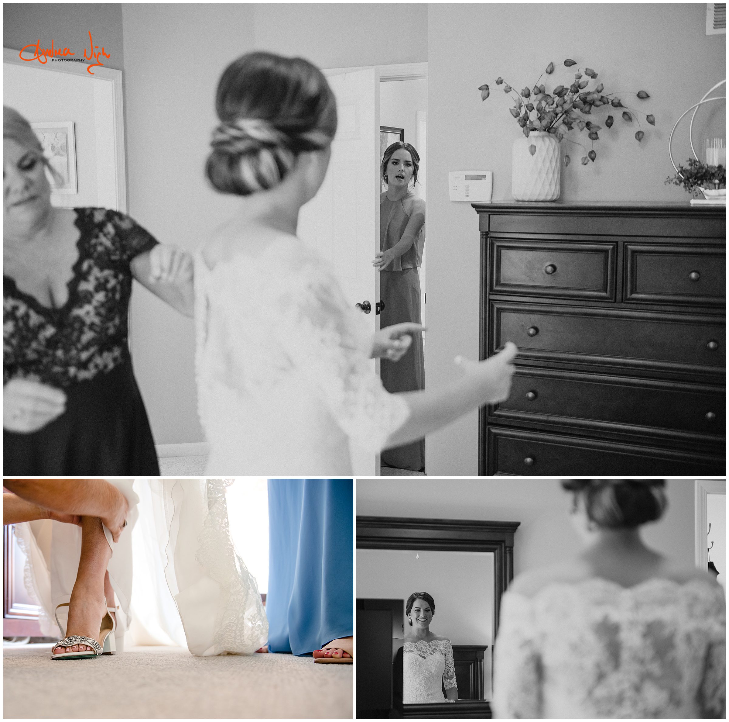 Covid wedding, bride getting ready