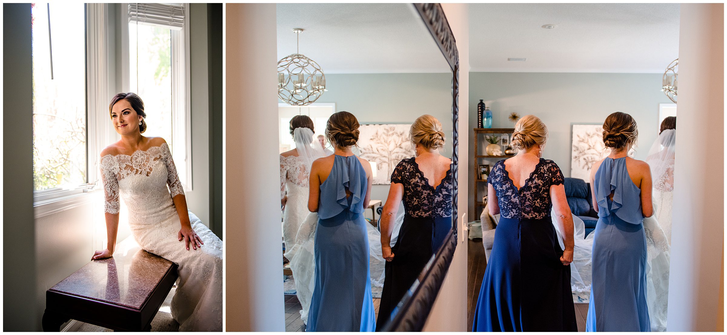 Covid wedding, bride getting ready