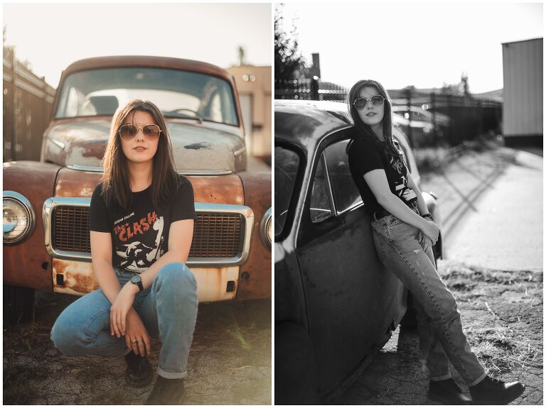 Claire's KC senior session, West bottoms vintage shoot