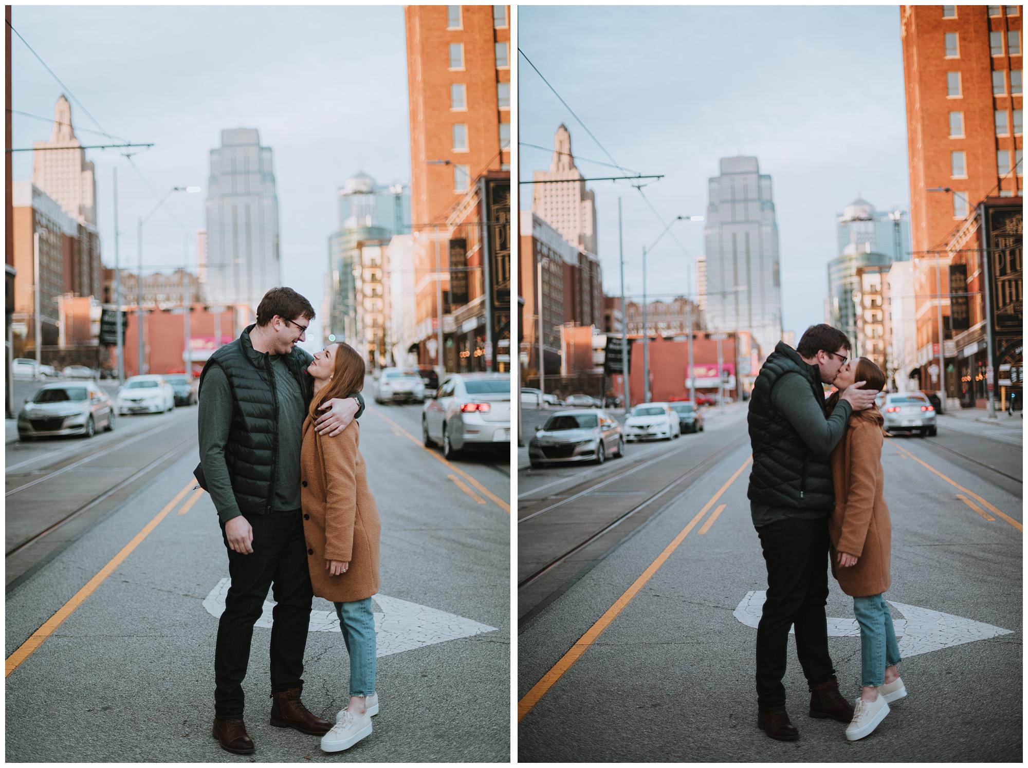 KC crossroads engagement session