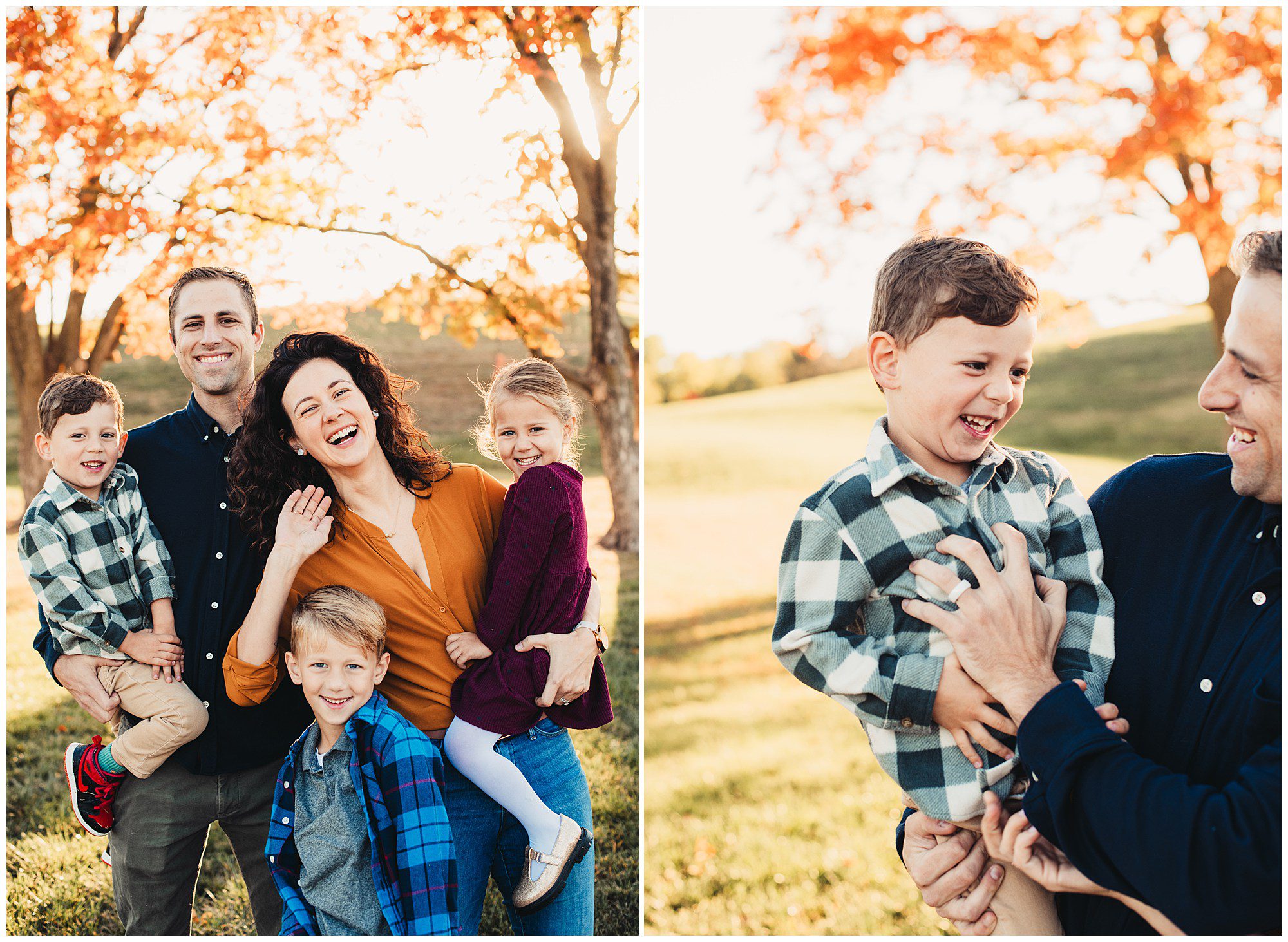 Family portrait session with 3 young kids at the Meadowbrook Park in Prairie Village kansas 
