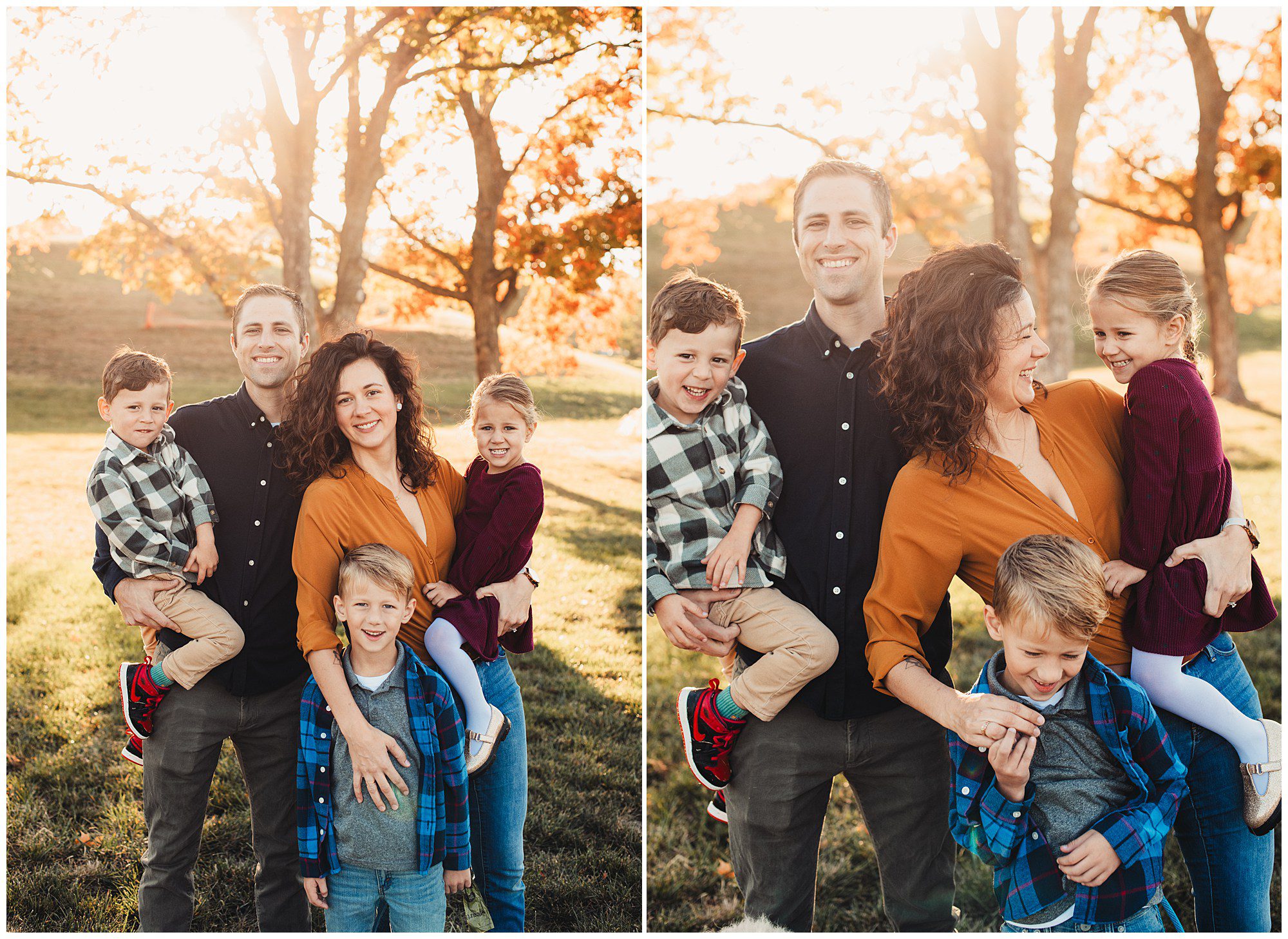 Family portrait session with 3 young kids at the Meadowbrook Park in Prairie Village kansas 
