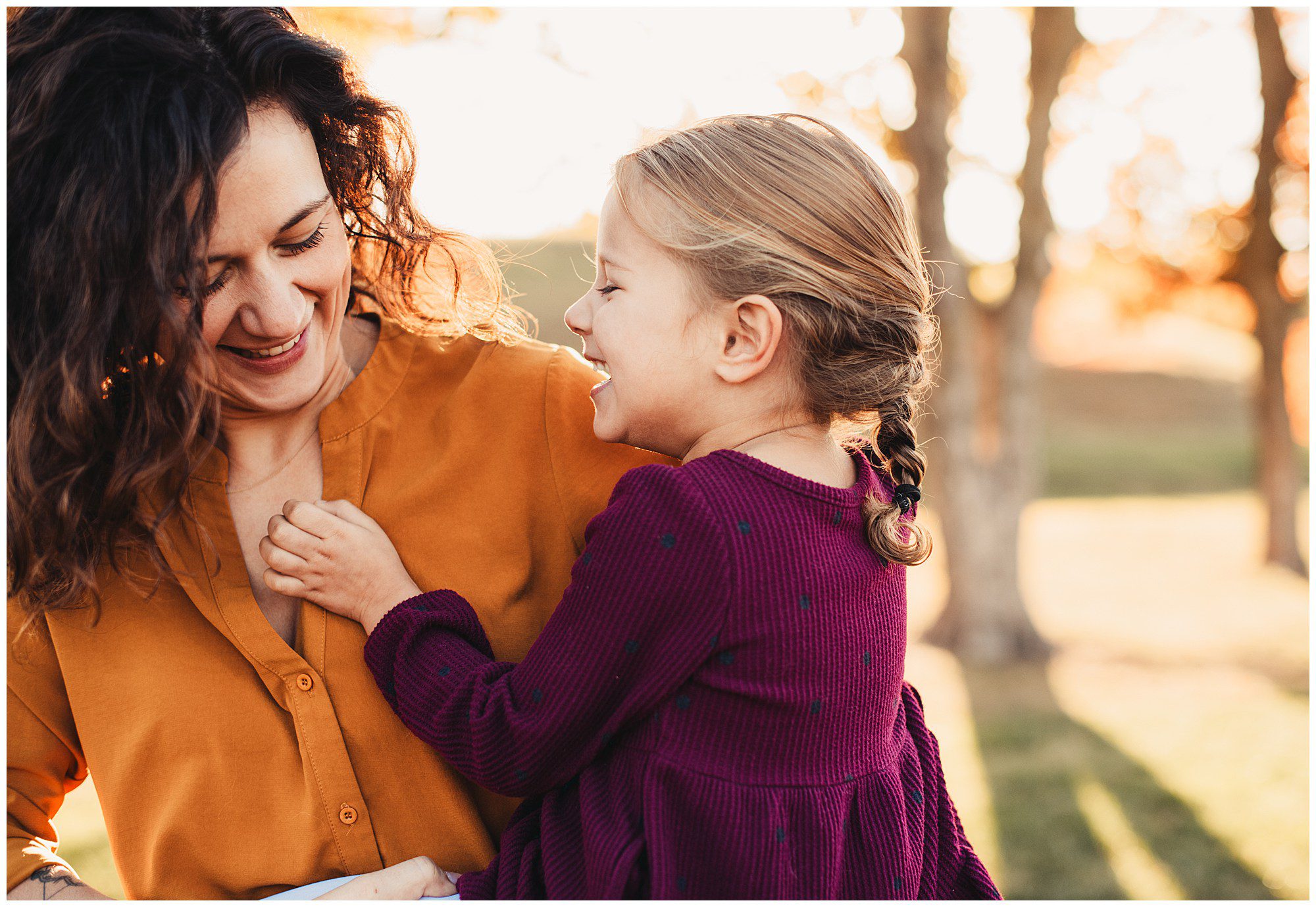 Documentary style family photography session at Meadowbrook Park in Kansas, capturing relationships and connections with each other.