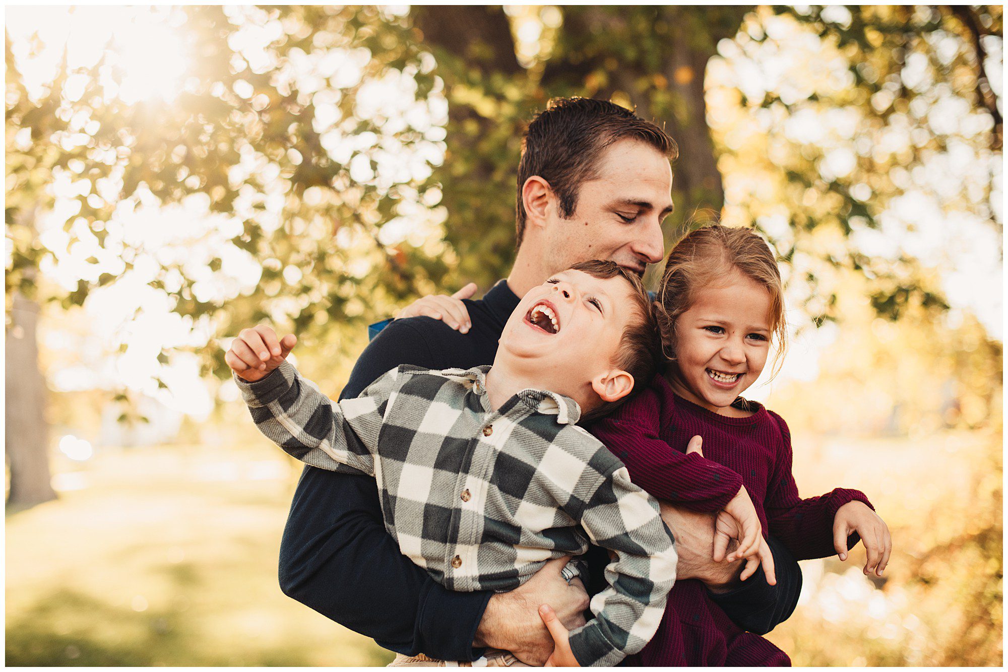 Documentary style family photography session at Meadowbrook Park in Kansas, capturing relationships and connections with each other.