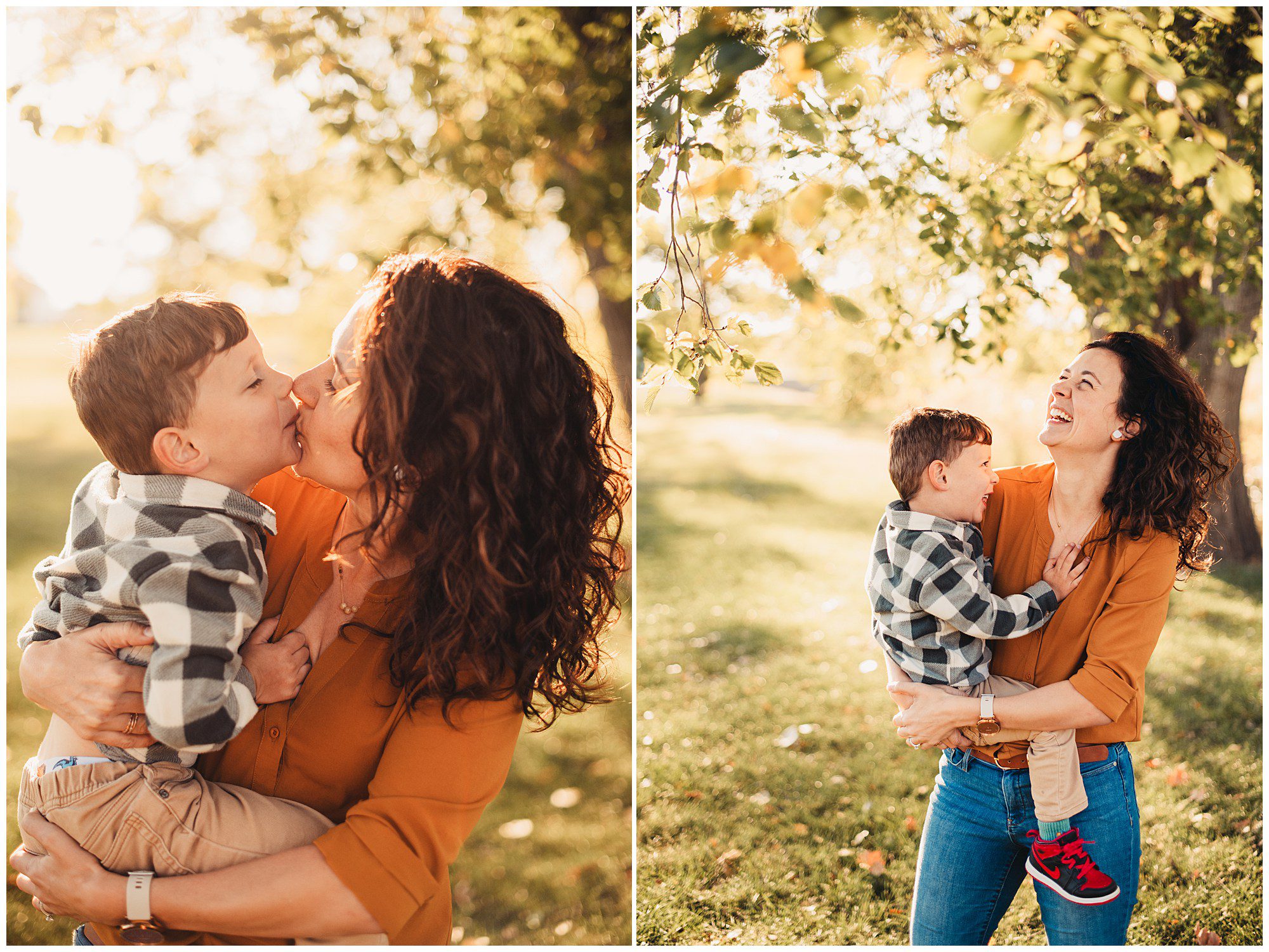 Mother son photos taken at Meadowbrook park in Kansas