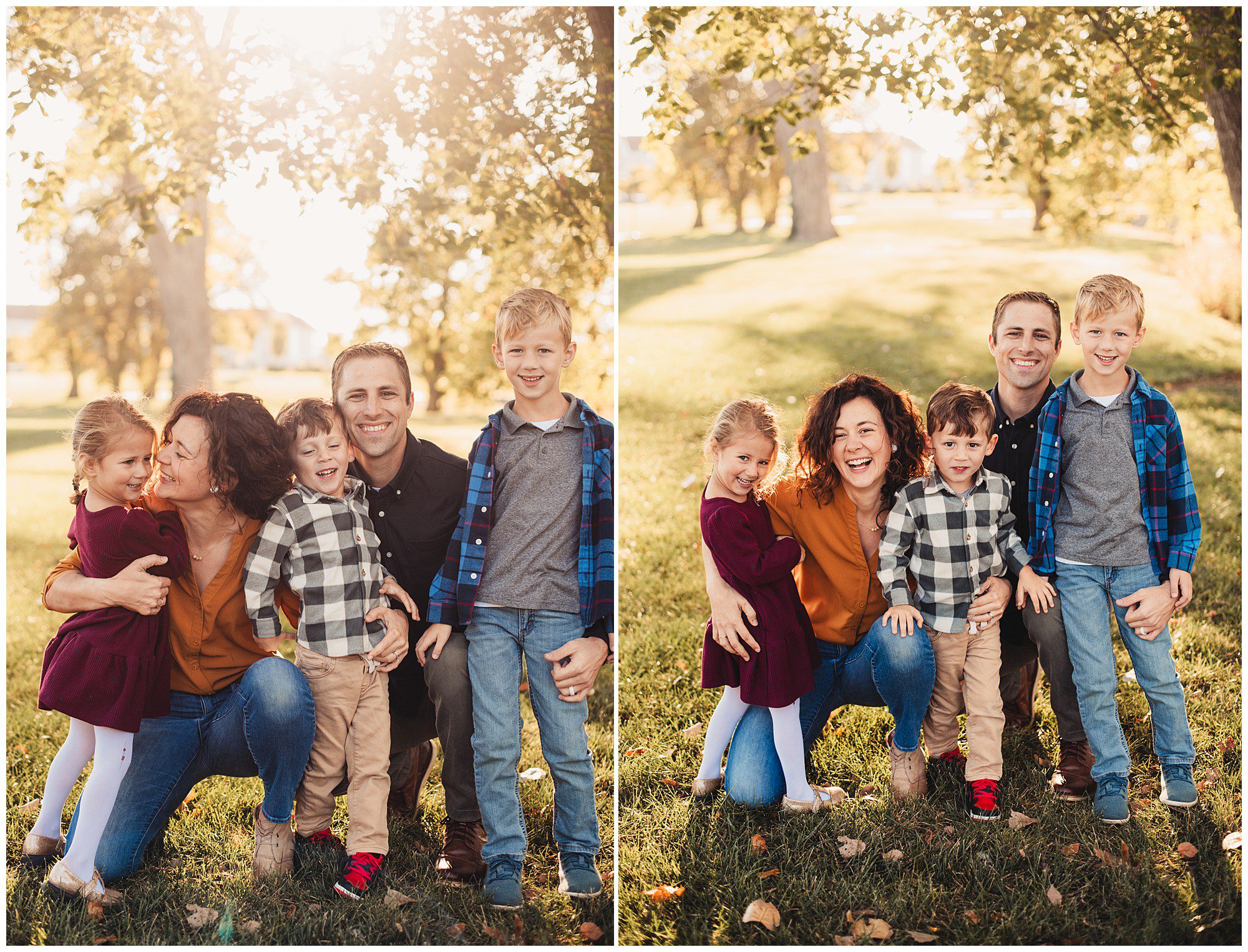 Documentary style family photography session at Meadowbrook Park in Kansas, capturing relationships and connections with each other.