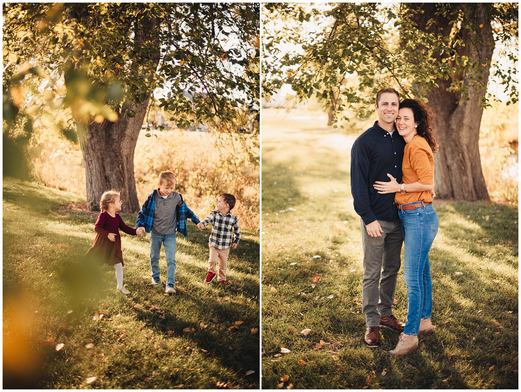 Documentary style family photography session at Meadowbrook Park in Kansas, capturing relationships and connections with each other.