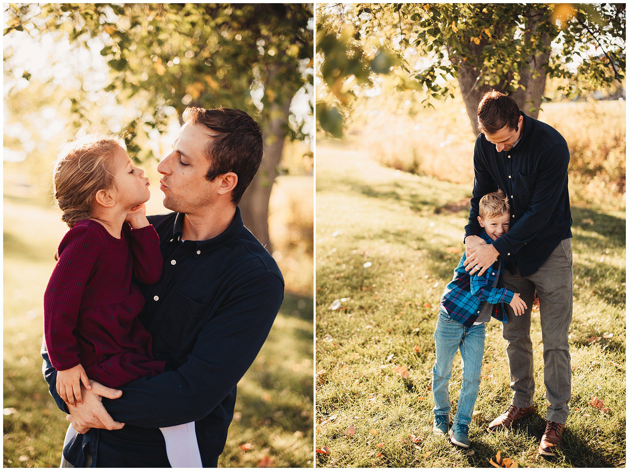 Documentary style family photography session at Meadowbrook Park in Kansas, capturing relationships and connections with each other.