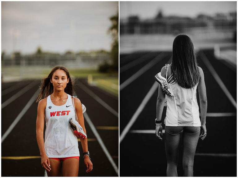 Blue Valley West Track and Field inspired senior pictures