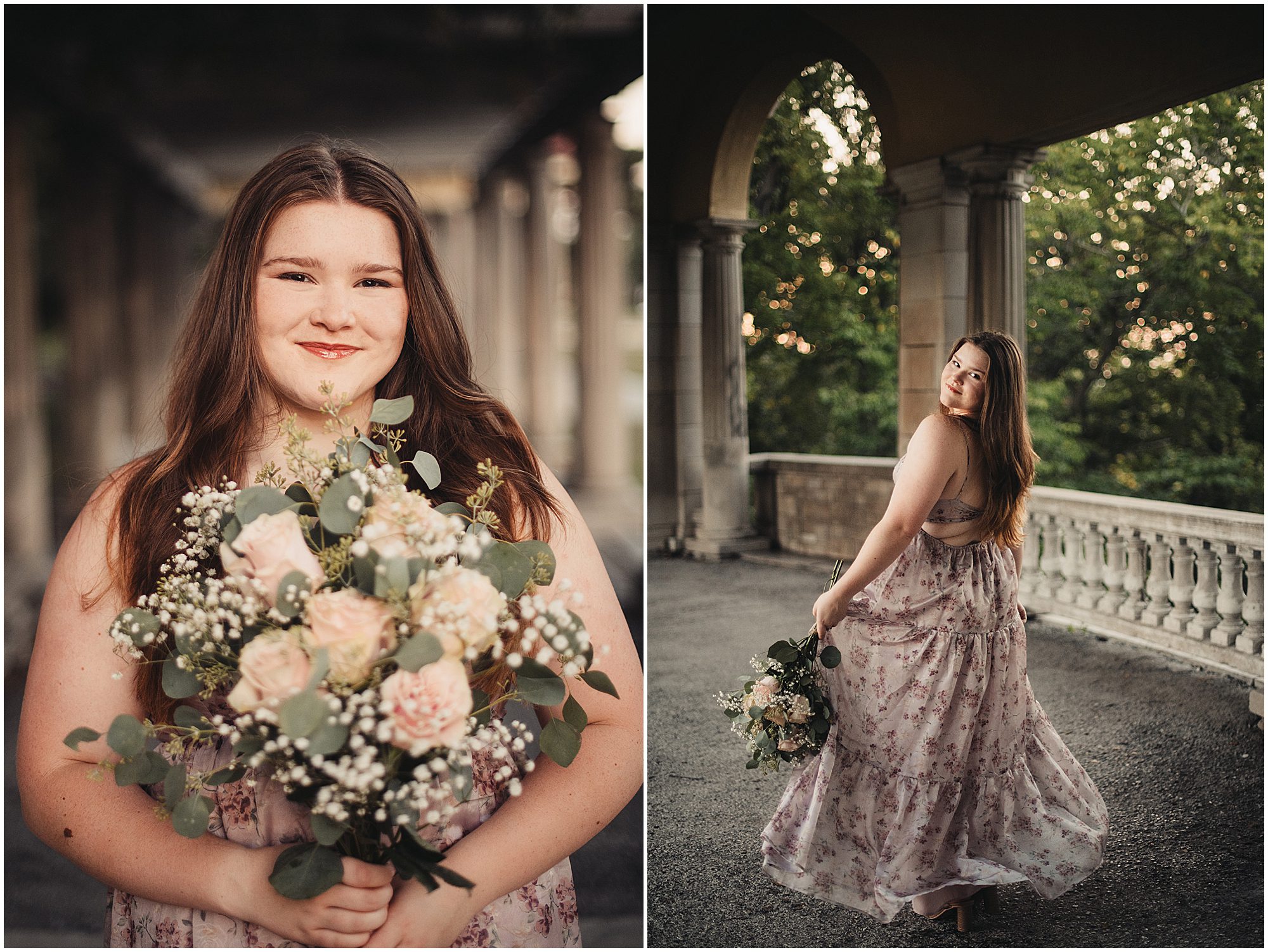 senior session with roses