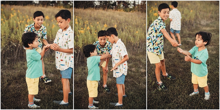 family portrait session in a Kansas Field full of wildflowers 