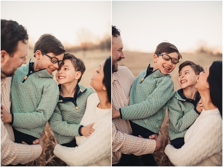 Spring family portraits at Meadowbrook park in Prairie Village