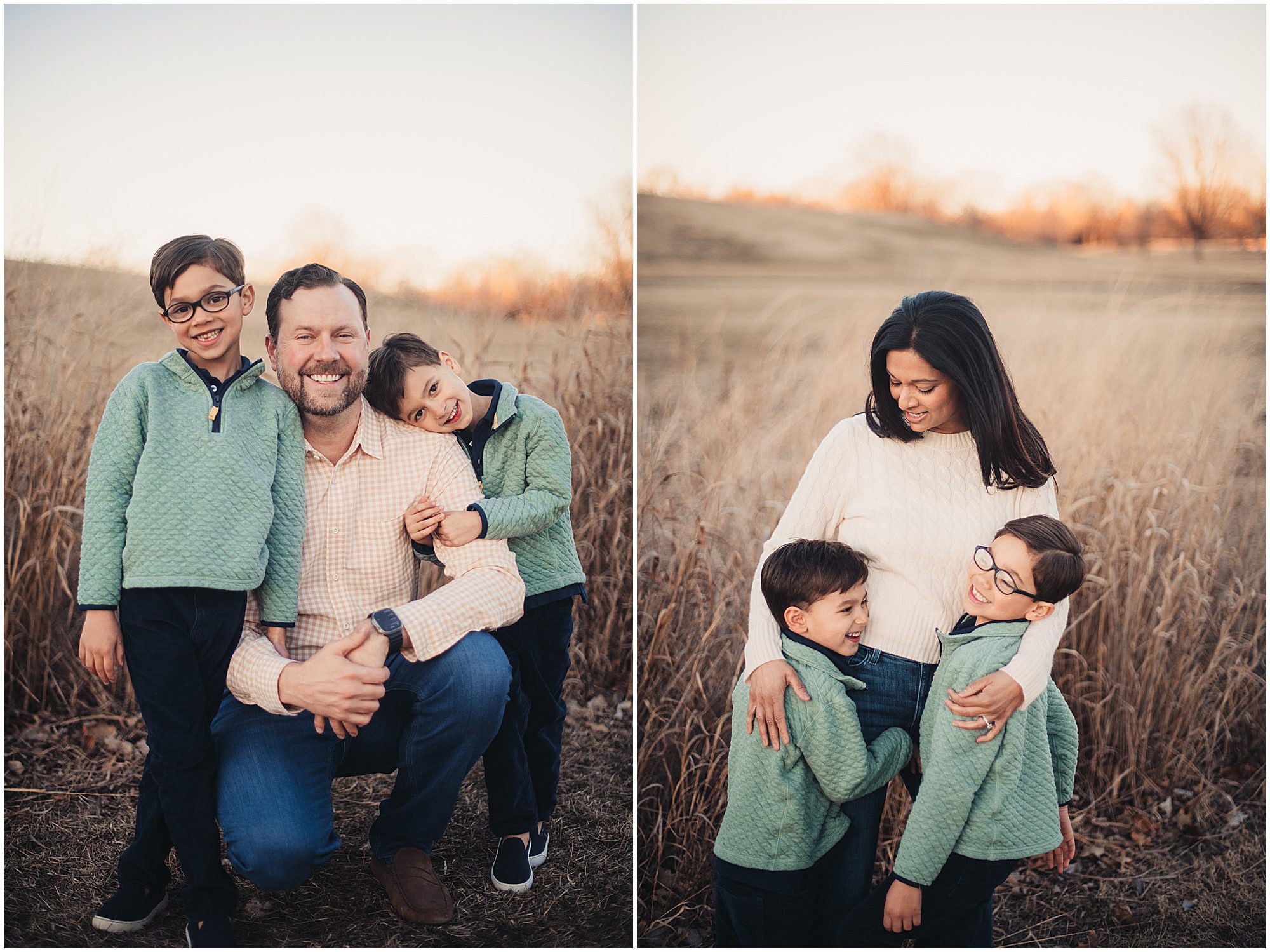 Family photography session at Meadowbrook park in Prairie Village