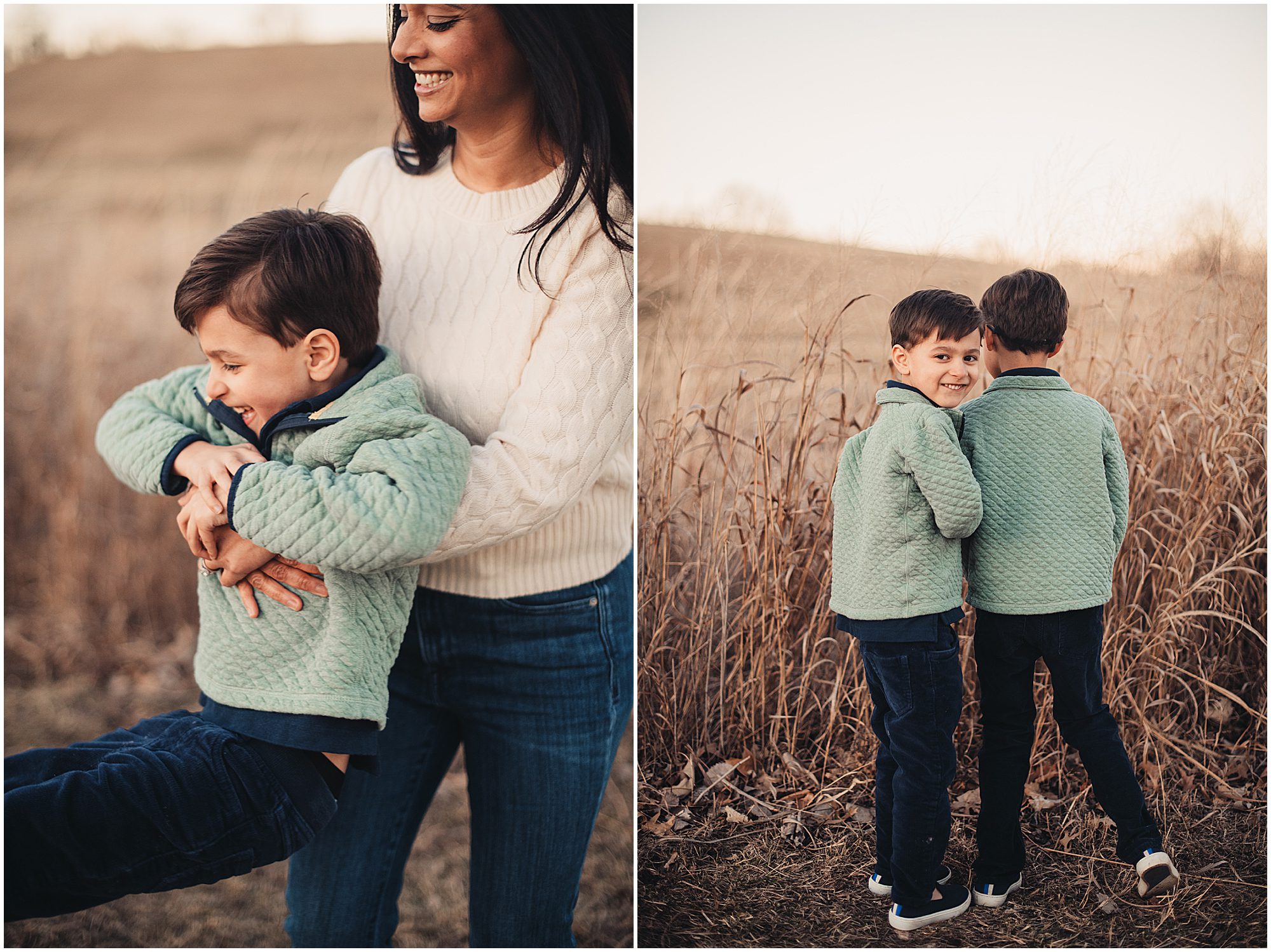Family photography session at Meadowbrook park in Prairie Village