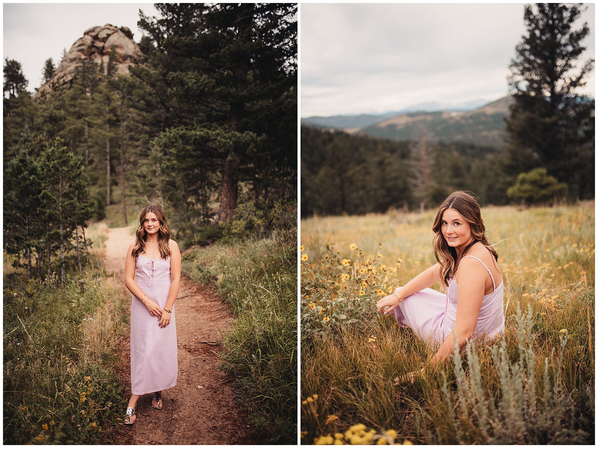 Senior pictures in the wildflowers of Boulder, Colorado.