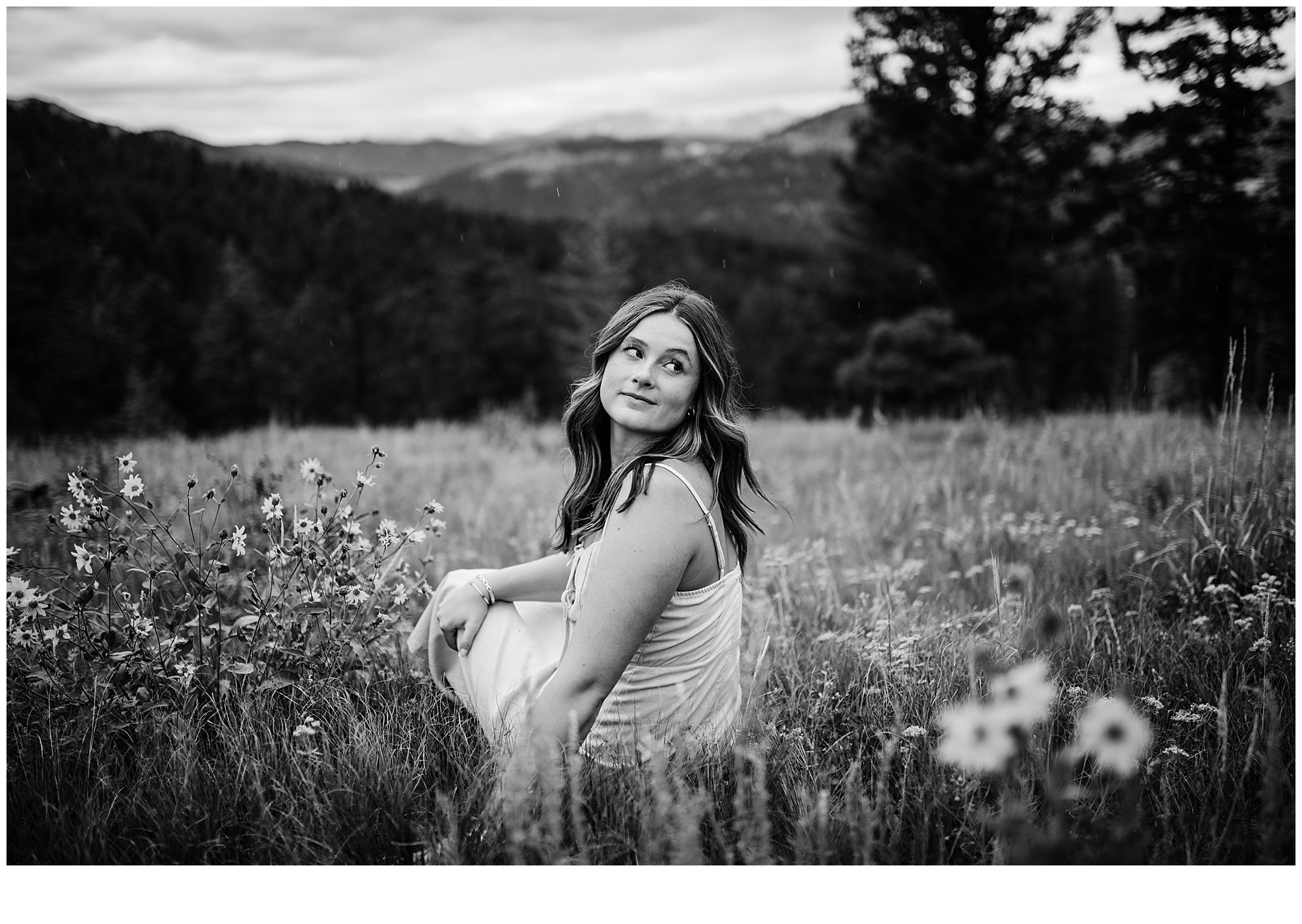 Senior pictures in the wildflowers of Boulder, Colorado.