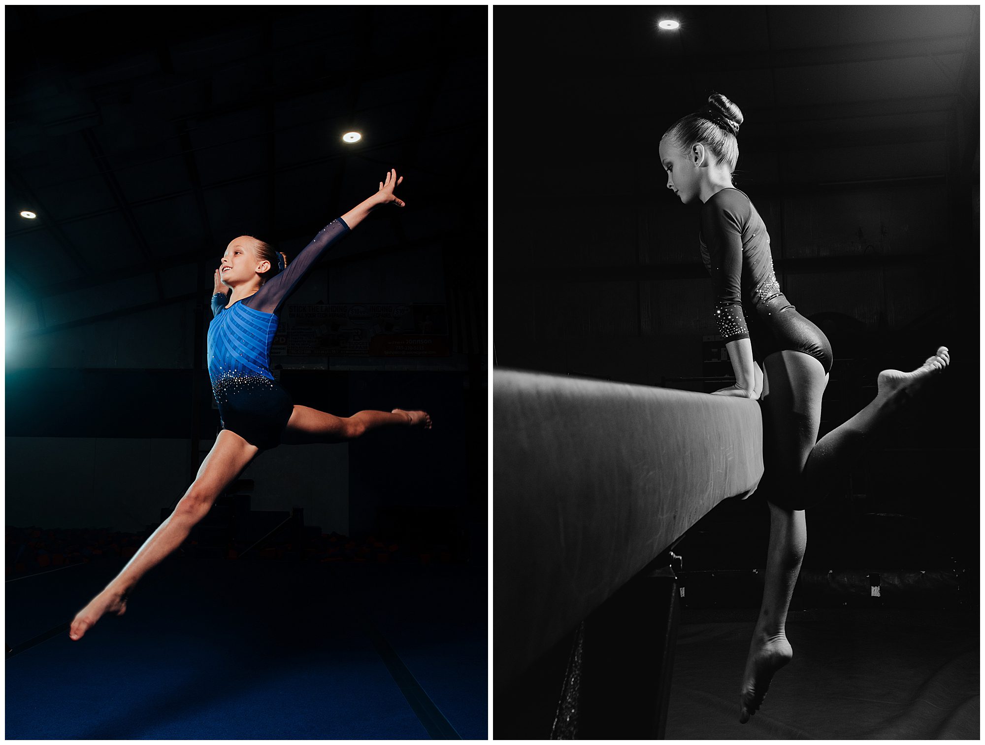 a female gymnast poses for gymnastics portraits