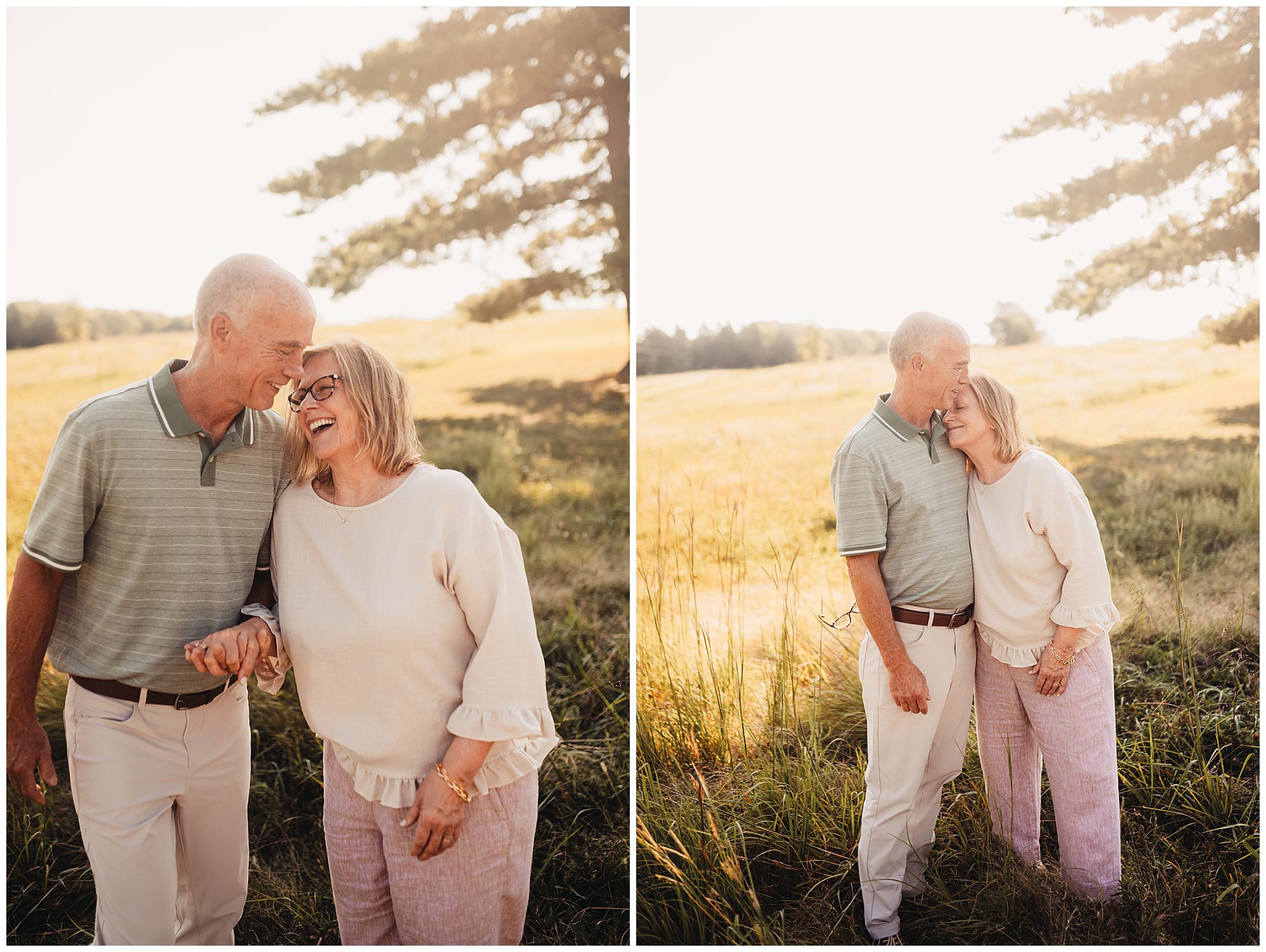 Grandparents share a special connection during family photos at Shawnee Mission Park.